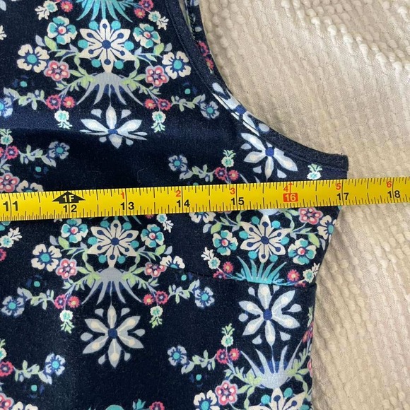 Talbots Womens Medium Navy Blue Floral Medallion Sleeveless Maxi Dress ID5252 - Picture 4 of 7